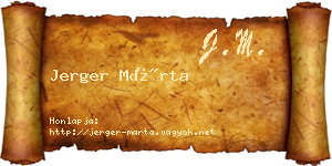 Jerger Márta névjegykártya